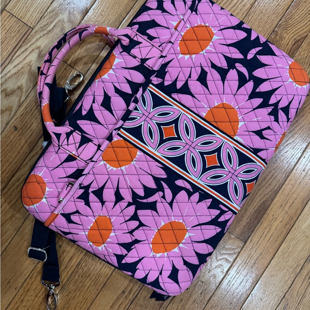 Vera Bradley Floral Pink and Orange Quilted laptop Bag